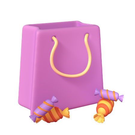 Sacolinha de doces ou travessuras  3D Icon