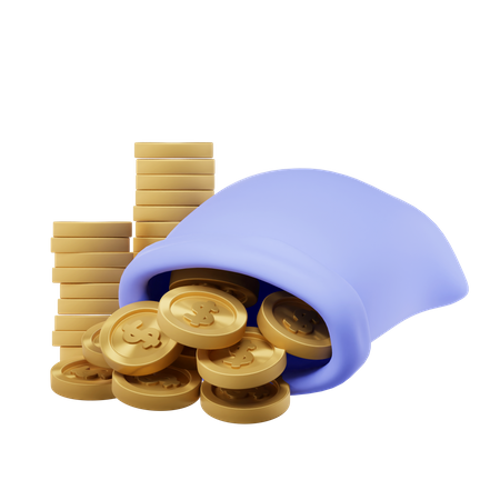Sacos de moedas  3D Icon