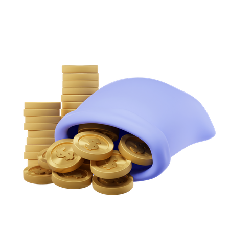 Sacos de moedas  3D Icon