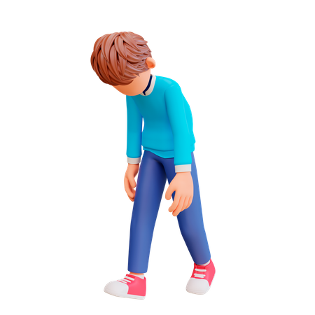 Sad Angry Boy  3D Illustration