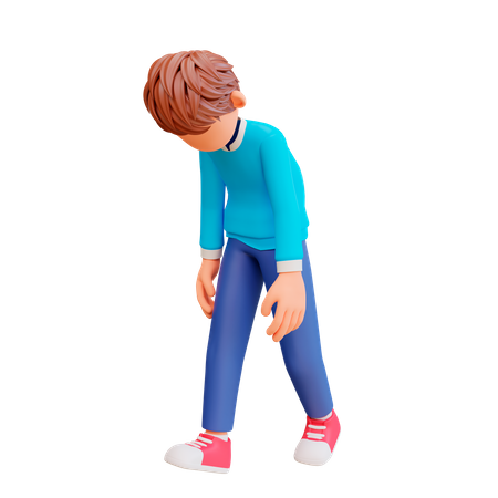 Sad Angry Boy 3D Illustration