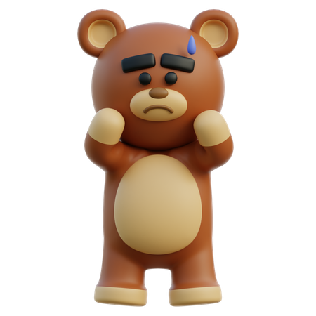 悲しいクマ  3D Illustration