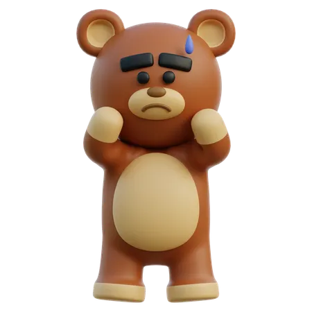 Sad Bear 3D Illustration