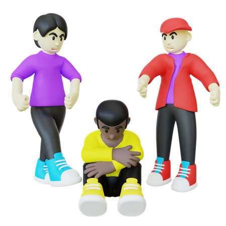 Sad Black Guy Getting Bully  3D Icon