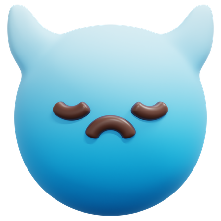 Sad Blue Devil Emoji  3D Icon