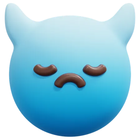 Sad Blue Devil Emoji  3D Icon