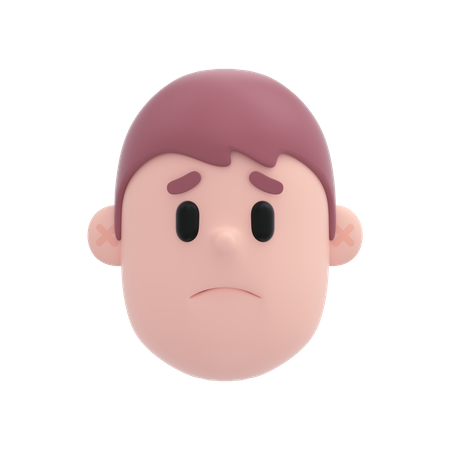 Sad Boy  3D Illustration