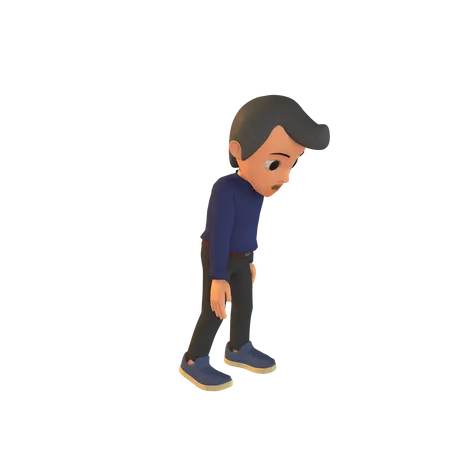 Sad Boy Angry  3D Illustration
