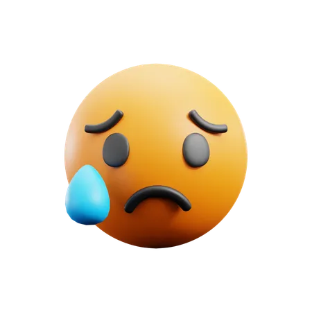 Sad But Relieved Face  3D Icon