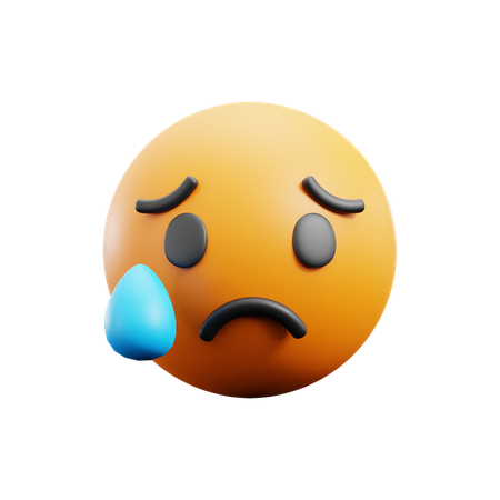 Sad But Relieved Face  3D Icon