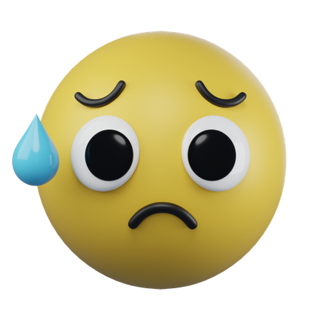 Sad But Relieved Face Emoji  3D Icon