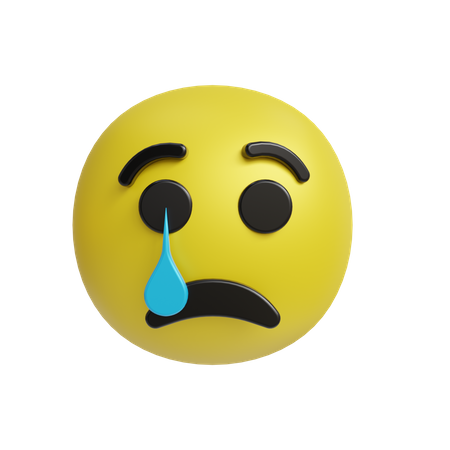 Sad but relieved face emoji  3D Icon