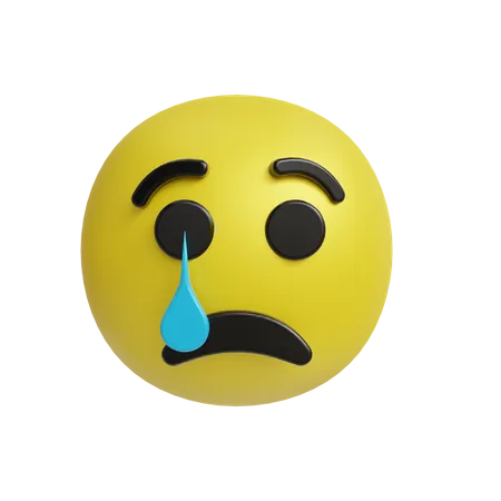 Sad but relieved face emoji  3D Icon