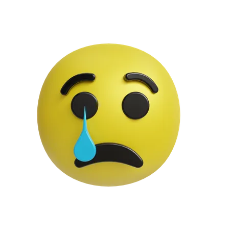 Sad but relieved face emoji 3D Icon