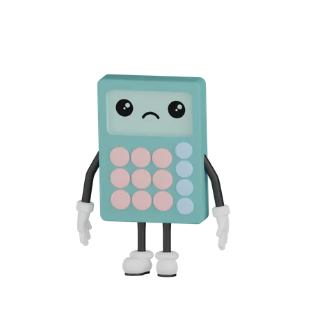 Sad Calculator  3D Illustration