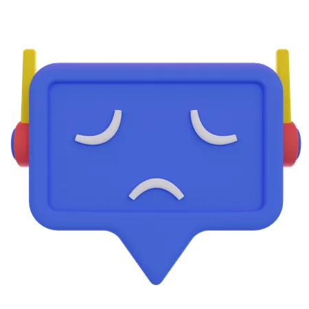 悲しいチャットボット  3D Icon