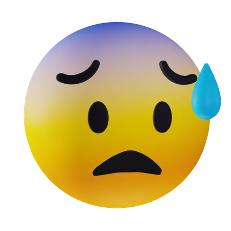 Sad Confuse Emoji 3D Icon