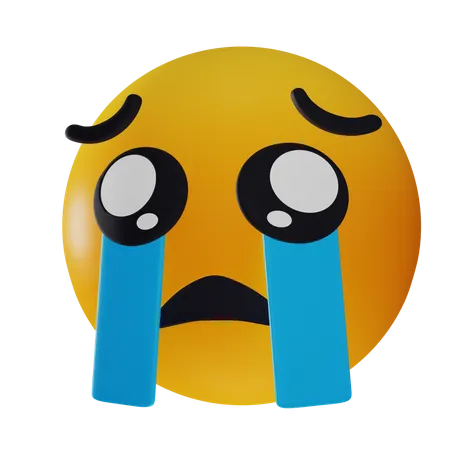 Sad Crying Emoji  3D Icon