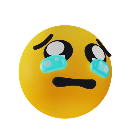 Sad Crying Emoji 3D Icon