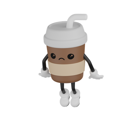 Sad Cup  3D Illustration