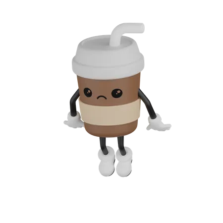 Sad Cup  3D Illustration