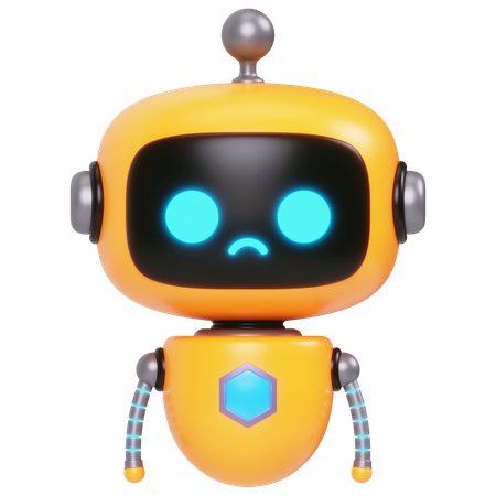 Sad Cute Bot  3D Icon