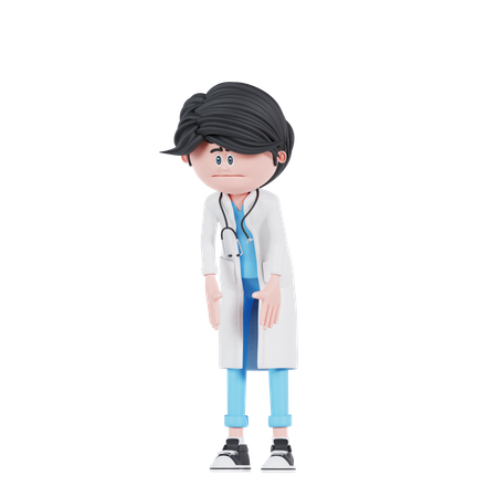 Sad doctor  3D Illustration