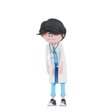 3 D Doctor Sad Pose 3D Illustration