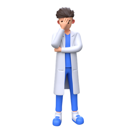 Sad Doctor in frustrated pose  3D Illustration