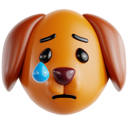 Sad Dog  3D Icon