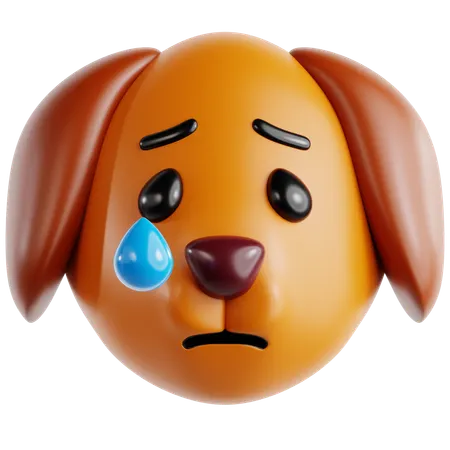 Sad Dog  3D Icon