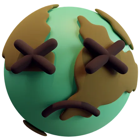 Sad Earth 3D Icon