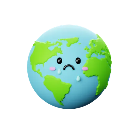Sad Earth  3D Icon