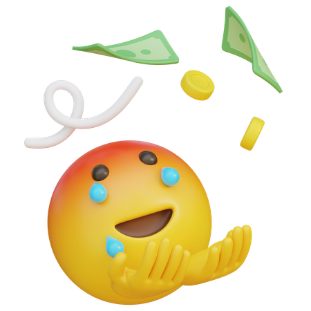 Sad Expression On The Face Of Money Flying Away Emoji  3D Icon