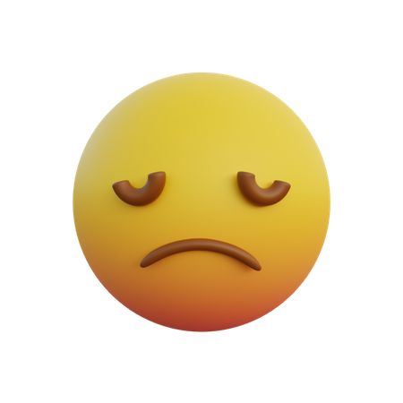 Sad face and closed eyes emoticon  3D Emoji