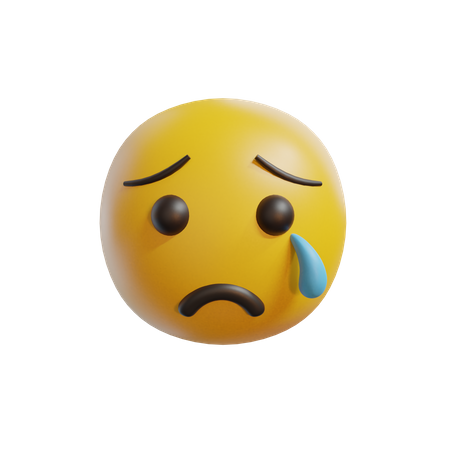 Sad Face And Tears  3D Icon