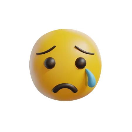 Sad Face And Tears  3D Icon