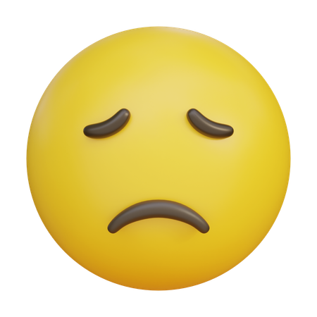 Sad Face Emoji Emoticon  3D Icon