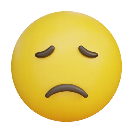 Sad Face Emoji Emoticon  3D Icon