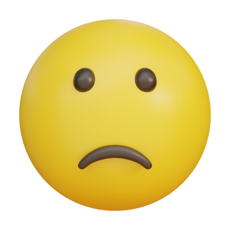 Sad Face Emoji Emoticon  3D Icon