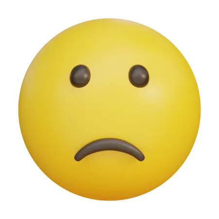 Sad Face Emoji Emoticon  3D Icon