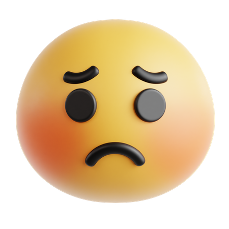 Sad Face Emoticon  3D Icon