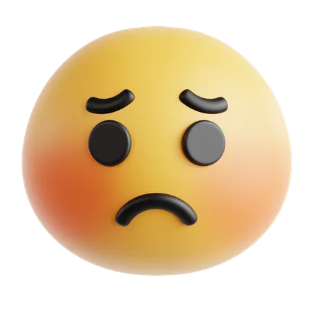Sad Face Emoticon  3D Icon