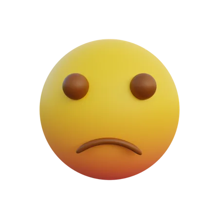 Sad face emoticon  3D Illustration