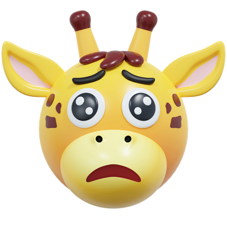 Sad Face Giraffe  3D Icon