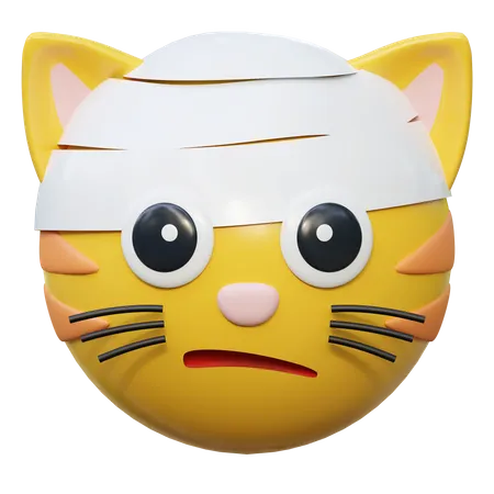 Sad Face With Head Bandage  3D Icon