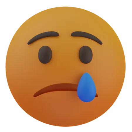 Sad face with tear  3D Icon