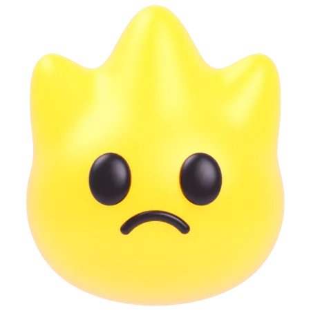 Sad Fire  3D Icon