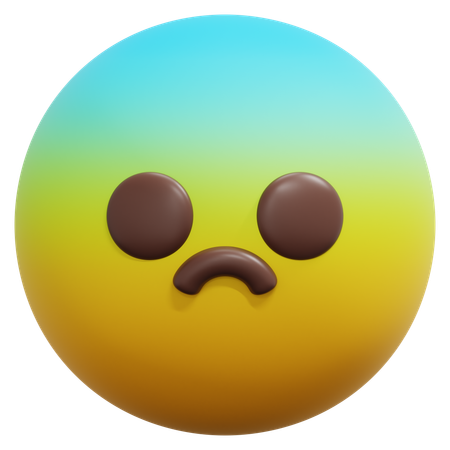 Sad Frown Face Emoji  3D Icon