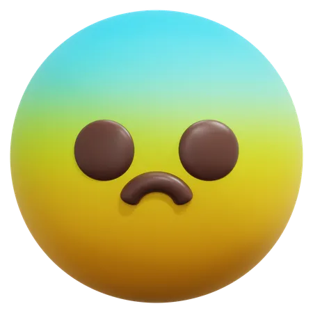 Sad Frown Face Emoji  3D Icon